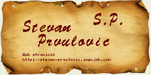 Stevan Prvulović vizit kartica